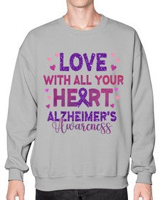 Love With All Your Heart Alzheimer 195# - alzheimers- Sweatshirt - Crew