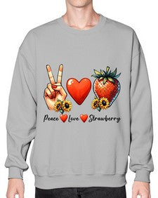 Peace Love Strawberry Festival 1479# - strawberry- Sweatshirt - Crew