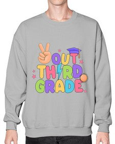 Peace Out third Grade Peace 648# - third grade- Sweatshirt - Crew