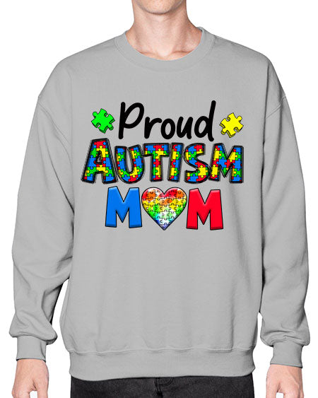 Proud Autism Mom - autism- Sweatshirt - Crew