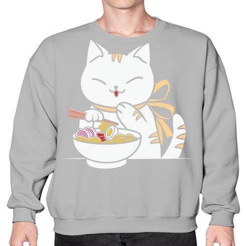 Ramen Cat Kawaii Anime Tee Japanese 280# - anime- Sweatshirt - Crew