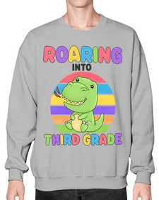 Roaring to third Grade Trex 773# - third grade- Sweatshirt - Crew