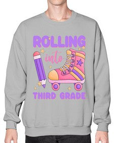 Rolling into third Grade 790# - third grade- Sweatshirt - Crew