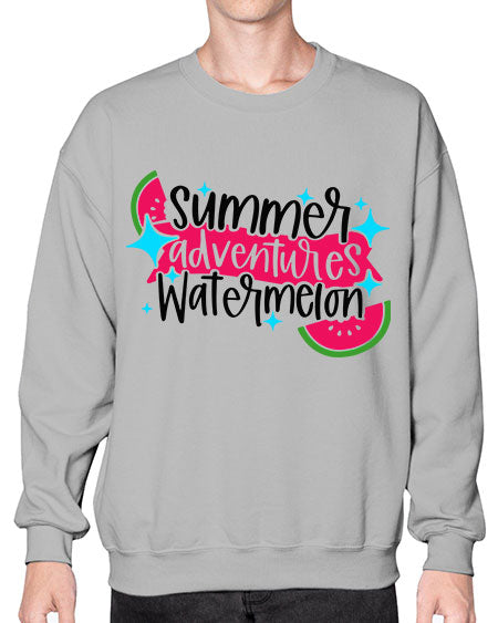 Summer Adventures Watermelon Style 23# - summer- Sweatshirt - Crew