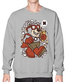 Super bear 236# - cartoon animals- Sweatshirt - Crew