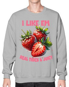 Thick and Juicy Strawberry Festival 1636# - strawberry- Sweatshirt - Crew