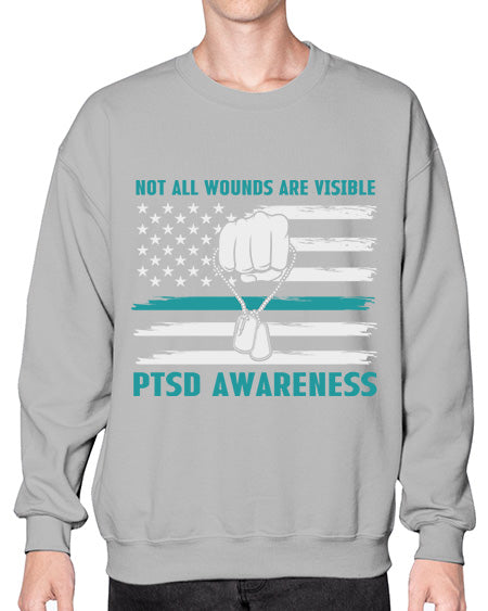 Veteran PTSD Not all wounds 4# - PTSD- Sweatshirt - Crew