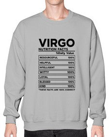 Virgo Nutrition Facts 530# - virgo- Sweatshirt - Crew