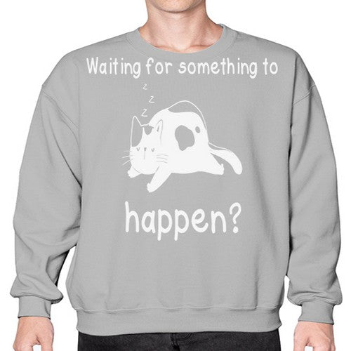 Waiting For Something Sleeping Cat 285# - anime- Sweatshirt - Crew
