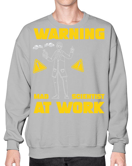 WarningMadScientistAtWorkScientistSkinite Scientist Skinite 13# - general science- Sweatshirt - Crew