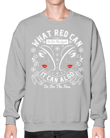 What red can do for the spirit it can also do for the face Style 175# -makeup Sweatshirt - Crew