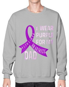 Womens I Wear Purple for My Dad Alzheimers Disease Awareness VNeck 221# - alzheimers- Sweatshirt - Crew