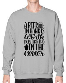 a beer in hand is worth 516# - beer- Sweatshirt - Crew