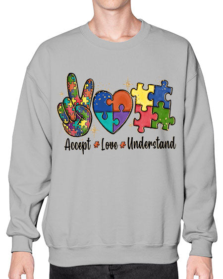 accept love understand 2# - autism- Sweatshirt - Crew