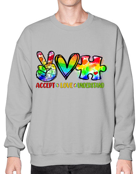 accept love understand - autism- Sweatshirt - Crew