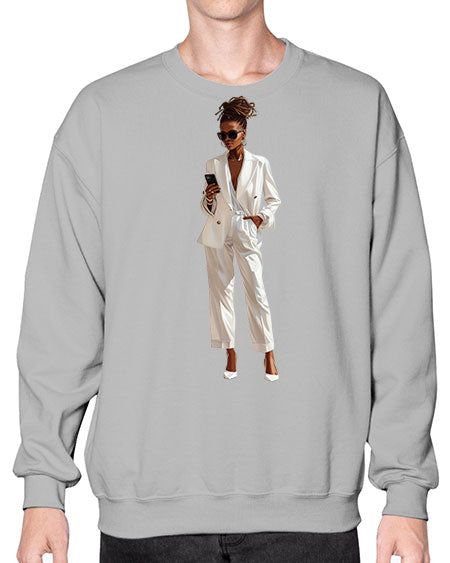 african american girl 1# -  fashion- Sweatshirt - Crew