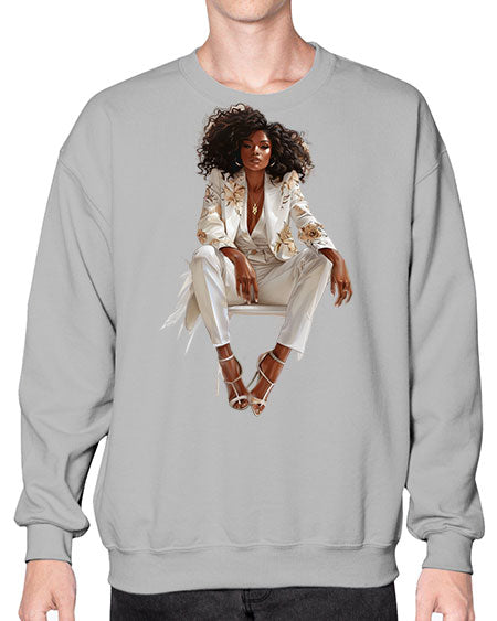 african american girl 2# -  fashion- Sweatshirt - Crew