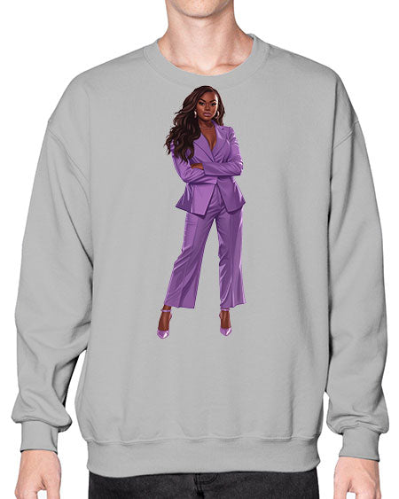 african american girl 3# -  fashion- Sweatshirt - Crew