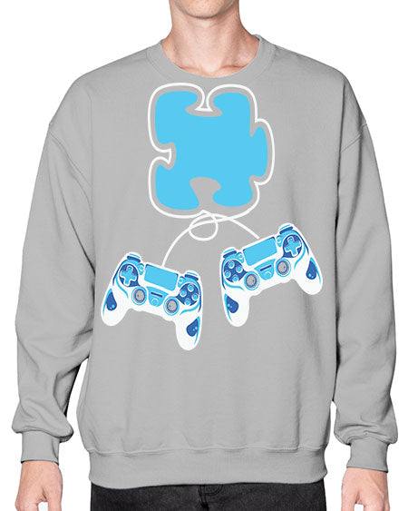 autism awareness gamer puzzle piece 11# - autism- Sweatshirt - Crew