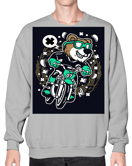 bear motocross rider 37# - bears - animals- Sweatshirt - Crew