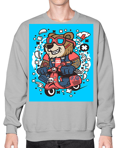 bear scooterist 41# - bears - animals- Sweatshirt - Crew