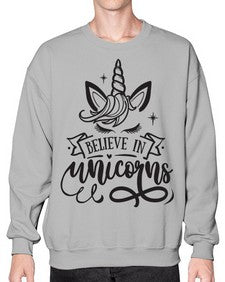 believe in unicorns black 55# - unicorn- Sweatshirt - Crew