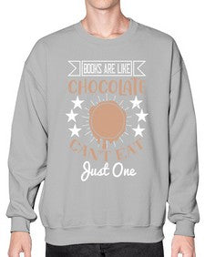 books are like chocolate cant eat just one 57# - chocolate- Sweatshirt - Crew