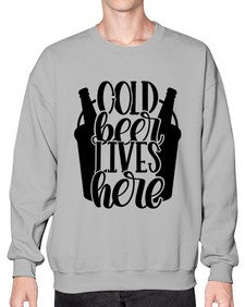 cold beer lives here 872# - beer- Sweatshirt - Crew