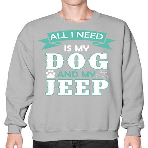 dog and jeep 74# - dogs- Sweatshirt - Crew