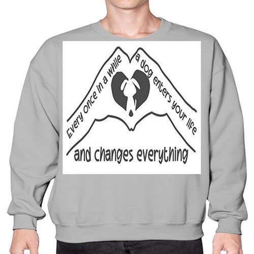 dog changes everything 75# - dogs- Sweatshirt - Crew