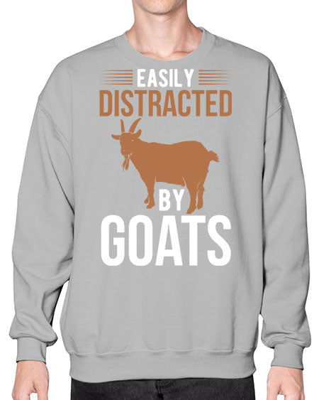 easily distracted by goats Style 5# - goat- Sweatshirt - Crew
