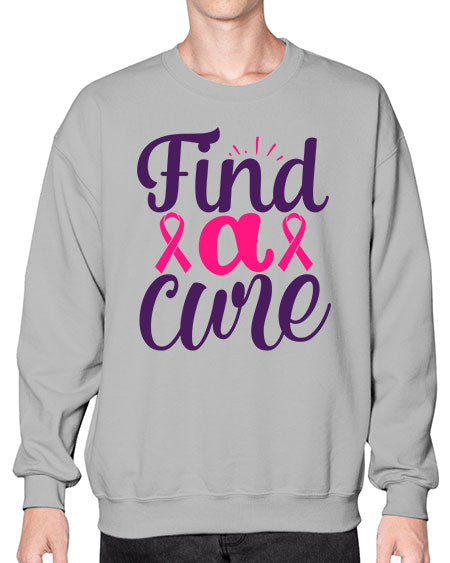 find a cure - breast cancer- Sweatshirt - Crew