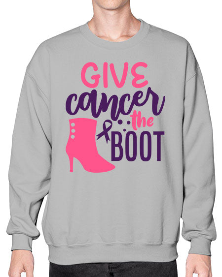 give cancer the boot Style 11# - breast cancer- Sweatshirt - Crew