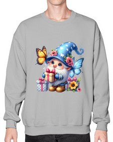 gnome with butterfly 03# - gnome- Sweatshirt - Crew