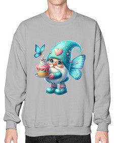 gnome with butterfly 20# - gnome- Sweatshirt - Crew