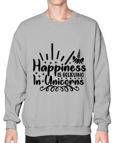 happiness is believing in unicorns 157# - unicorn- Sweatshirt - Crew