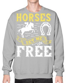horses set me free Style 39# - horse- Sweatshirt - Crew