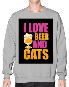 i love beer and cats 1137# - beer- Sweatshirt - Crew