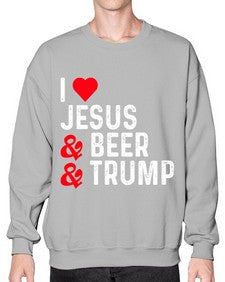 i love jesus beer and trump 1140# - beer- Sweatshirt - Crew