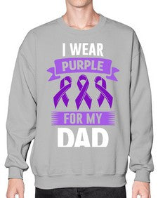 i wear purple for dad 169# - alzheimers- Sweatshirt - Crew