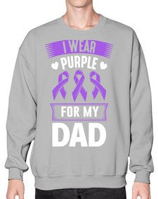 i wear purple for dad 170# - alzheimers- Sweatshirt - Crew