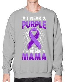 i wear purple for mama 173# - alzheimers- Sweatshirt - Crew