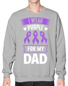 i wear purple for my 186# - alzheimers- Sweatshirt - Crew