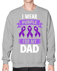 i wear purple for my 187# - alzheimers- Sweatshirt - Crew