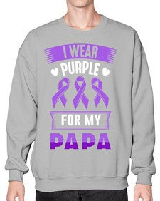 i wear purple for papa 174# - alzheimers- Sweatshirt - Crew