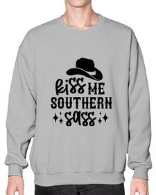 kiss me southern sass 711# - western- Sweatshirt - Crew