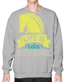 life is better with horse Style 29# - horse- Sweatshirt - Crew