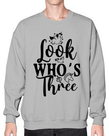 look whos three 265# - unicorn- Sweatshirt - Crew