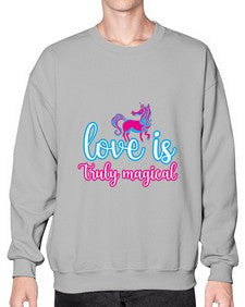 love is truly magical 271# - unicorn- Sweatshirt - Crew