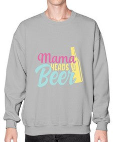 mama heads a beer 324# - beer- Sweatshirt - Crew